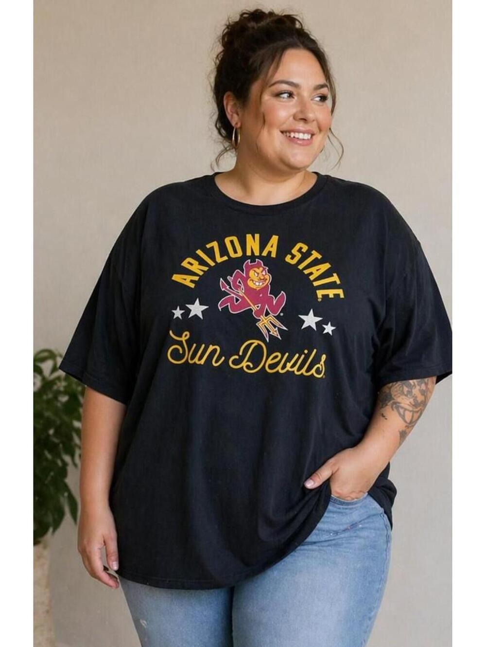 Arizona State Sun Devils Black Graphic T Shirt Plus Size 3X